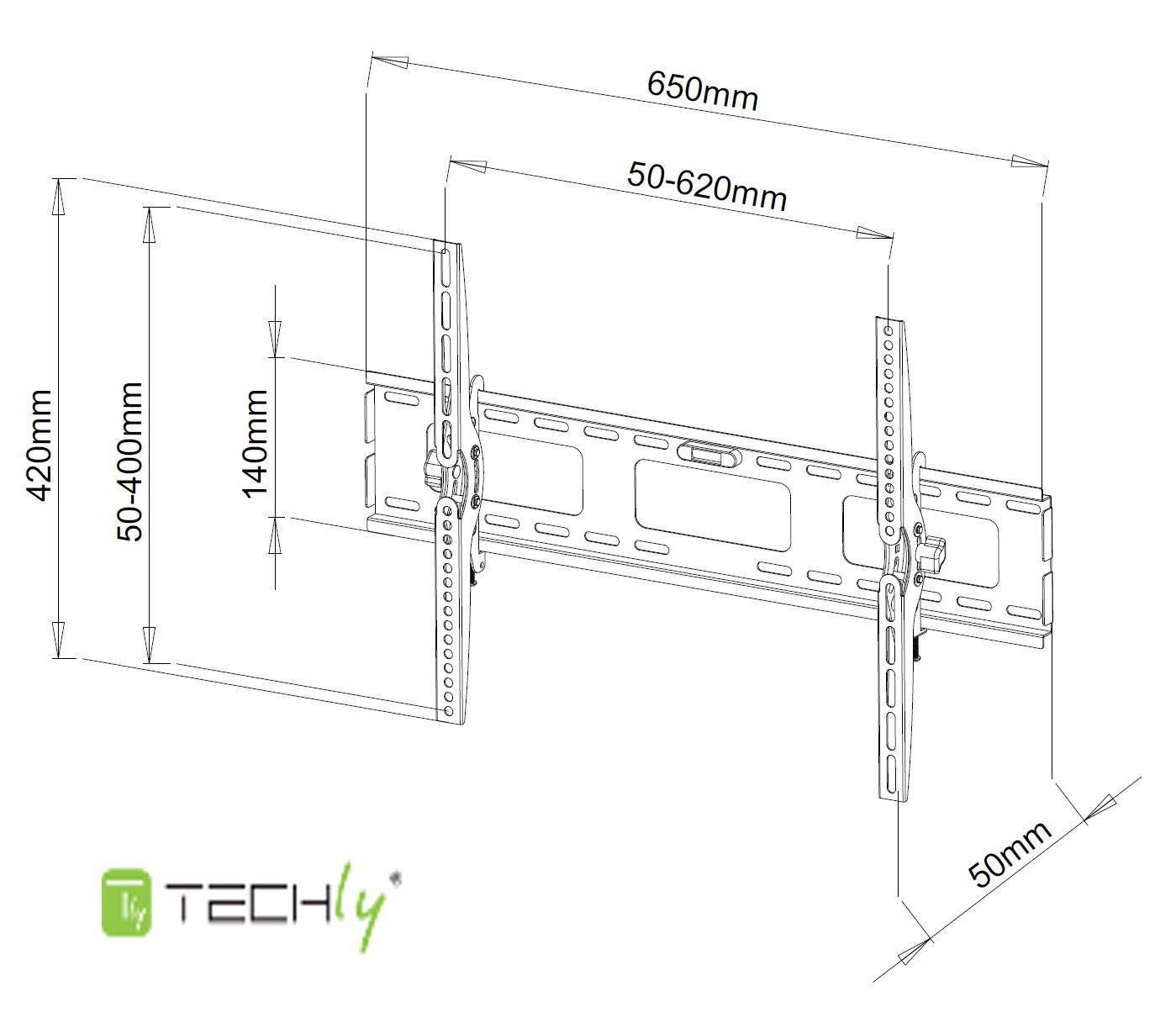 Techly ICA-PLB 131L Support pour téléviseur 165,1 cm (65") Noir