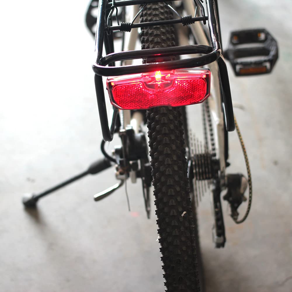 Feu arrière de vélo, feu arrière de réflecteur arrière de vélo en Acrylique ABS Riloer, feu de vélo Universel d'avertissement de vélo de Montagne sans Batterie