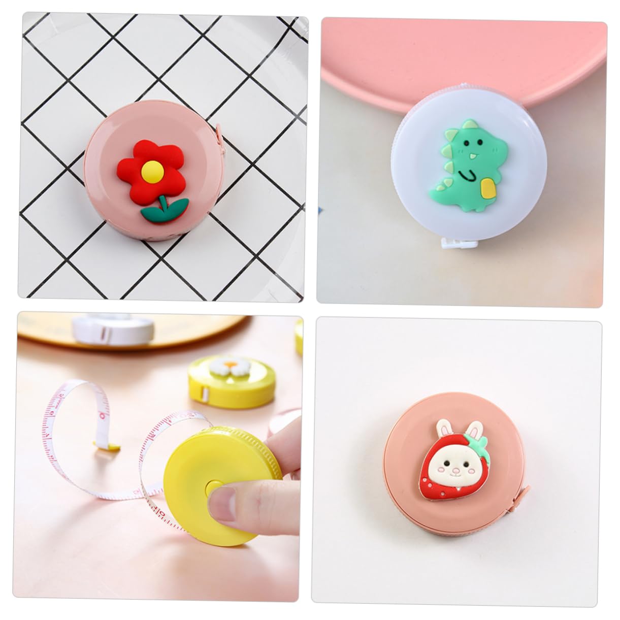 DOITOOL 3 Series Mini Cinta Retráctil De Caricatura Para Medidas Corporales Y Manualidades Diseño Compacto Y Práctico Para Costura Y Diy 8 Piezas X 3