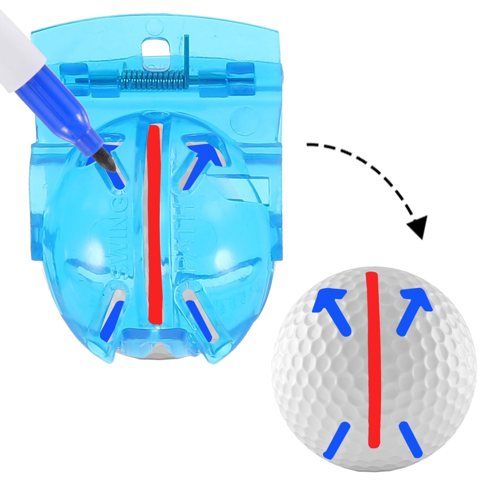 BESTonZON Strumenti per Allineamento Palline Golf Marcatore e Clip per Golf per Precisione e Adatto Tipi