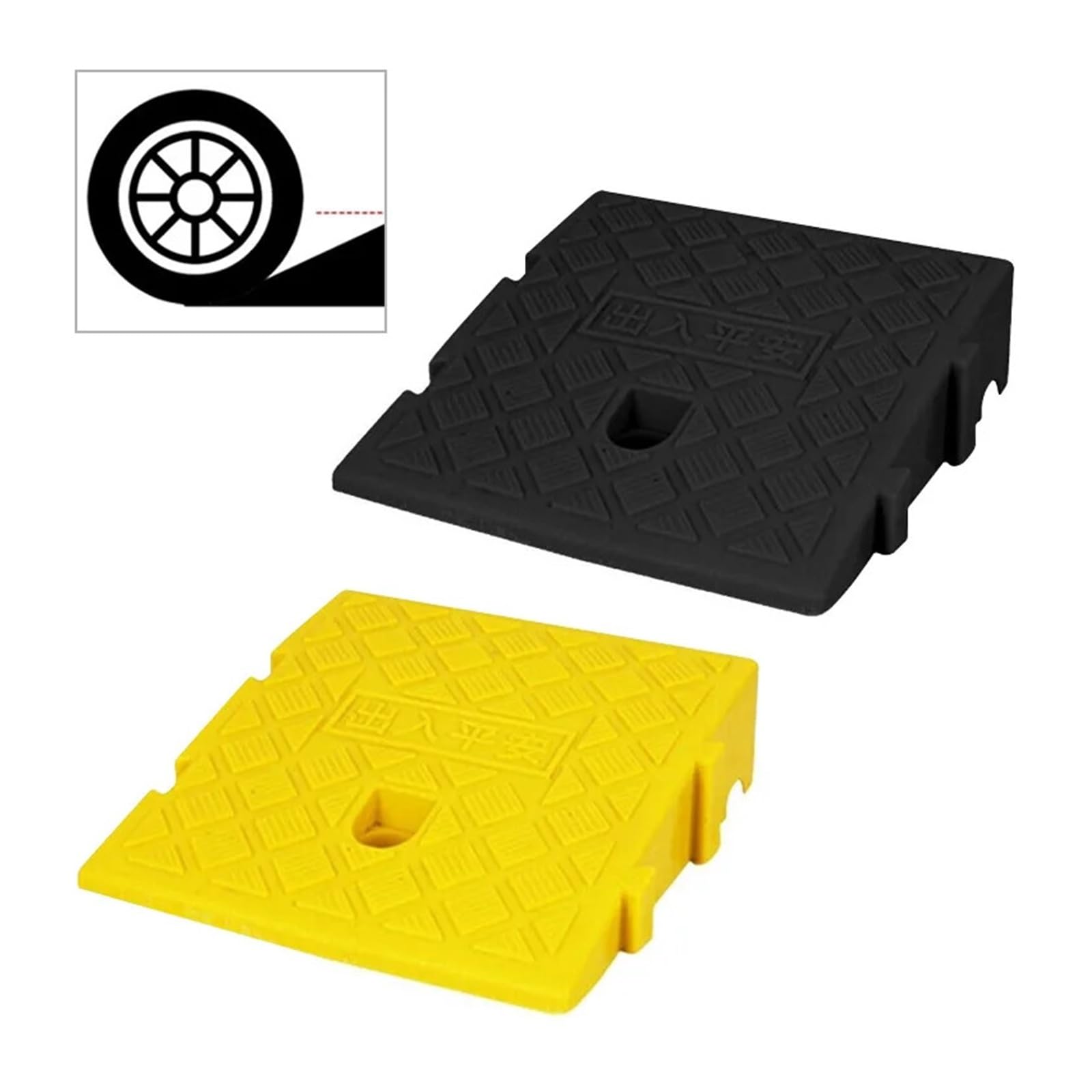 Rampa de Protección de Cable Almohadilla de rampa Pendiente Carretera plástico PVC, Amortiguador Triangular umbral Duradero, Reductor Velocidad(Black)
