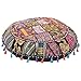 GANESHAM Artigianato Indiano Handmade Vintage Patchwork Cotone Boho Chic Boemia Ricamato A Mano Sgabello Etnico Piede Rotondo Cuscini Pavimento & Cuscino Seduta Pouf Pouf Ottomano (81,3 cm Dia)