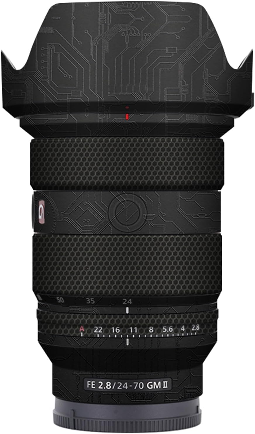 Lens Protective Film Decorative Sticker Compatible with Sony FE 24-70mm F2.8 GM II Comprehensive Protection Anti-Scratch/Anti-Wear/No-Residue/3M Materail(Circuit Board Black)