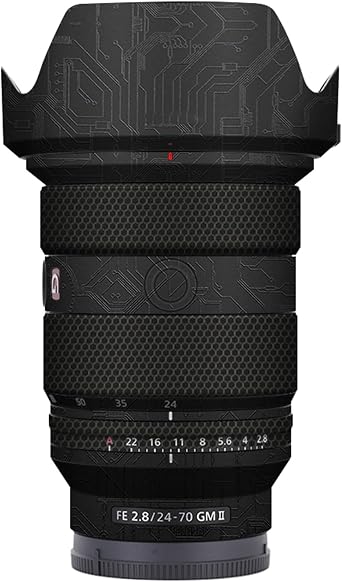 Lens Protective Film Decorative Sticker Compatible with Sony FE 24-70mm F2.8 GM II Comprehensive Protection Anti-Scratch/Anti-Wear/No-Residue/3M MaterailCircuit Board Black