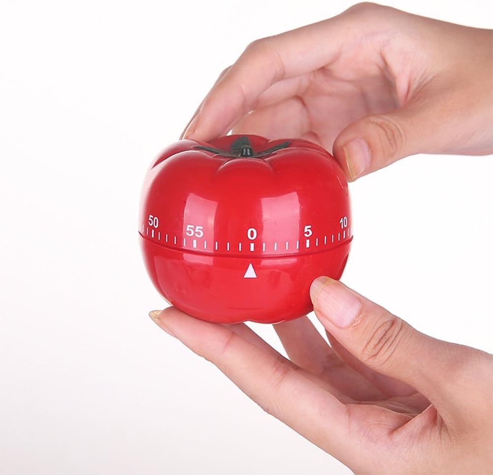 1Pcs Kitchen Timer (Tomato-Shaped) – 60-Minute Mechanical Countdown with Loud Alarm – Simple Operation, No Extra Clicking – Ideal for Cooking, Baking & Homework