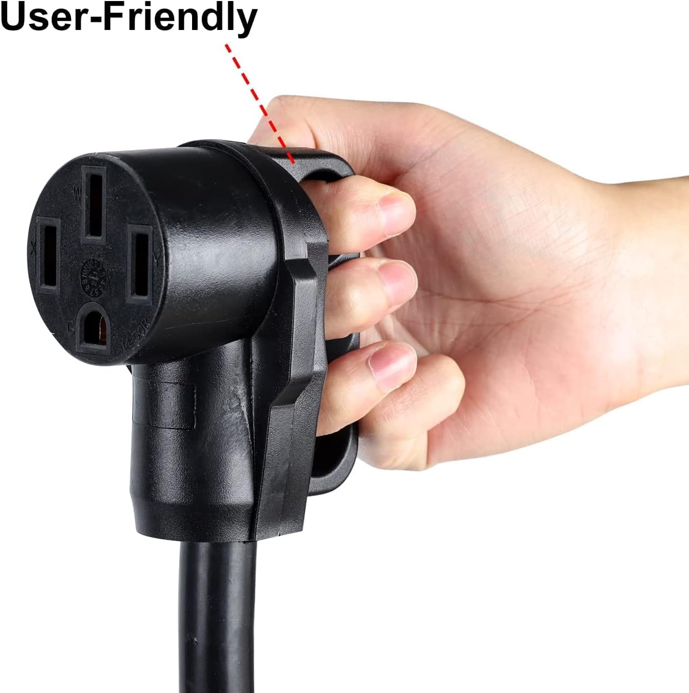 RV Y-Split Power Cord Adapter 30Amp/15Amp Male Plug to 50 Amp Female Receptacle with Handle (50 Amp Female - 30Amp/15Amp Male)