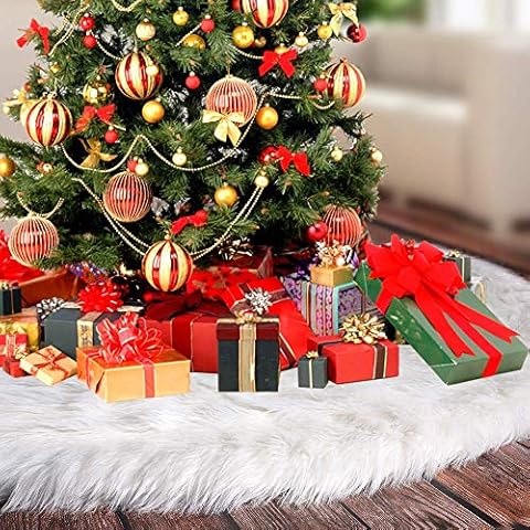 Lamin Faux Fur Christmas Tree Skirt Cover