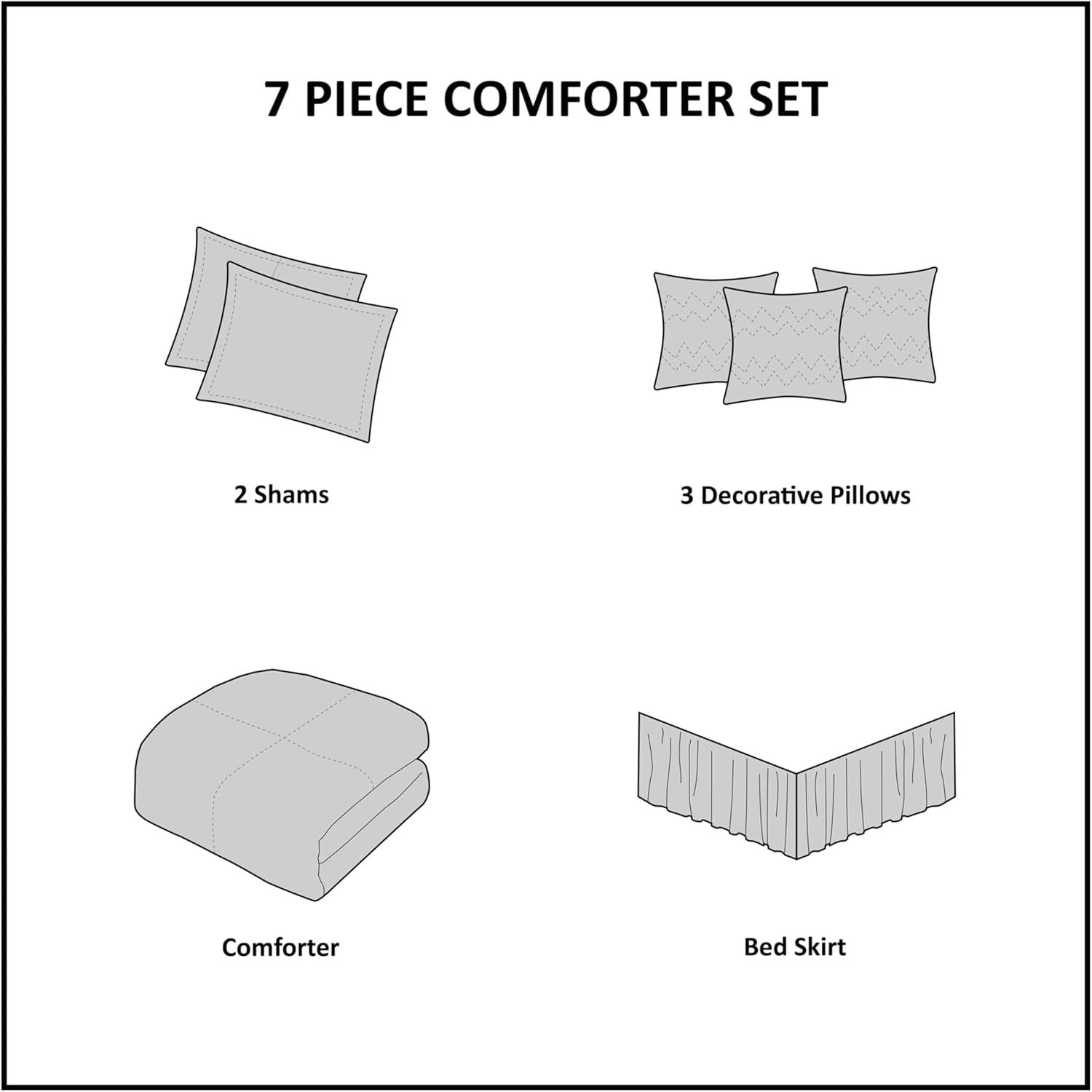 Madison Park Walter Comforter - Luxe Seersucker Print Design, All Season Down Alternative Bedding, Matching Shams, Bedskirt, Decorative Pillows, Navy King(104"x92") 7 Piece
