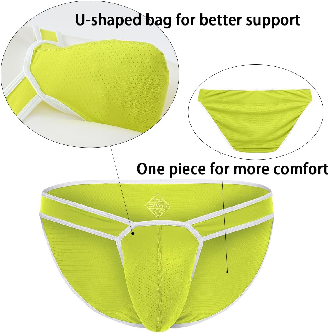 Men's Sexy Micro Mesh Briefs Bulge Enhancing Ball Pouch Breathable Low Rise Skimpy Underwear - Image 2