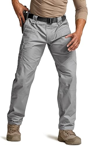 CQR Pantalones tácticos para hombre, resistentes al agua, pantalones cargo Ripstop, ligeros EDC trabajo, senderismo, ropa para exteriores