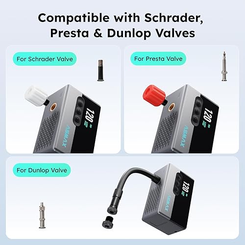 Miniatura 7 de T30 Mini bomba de bicicleta, bomba eléctrica de inflado rápido de 16 segundos con manómetro, bomba de aire portátil de bicicleta de 120 PSI, bomba