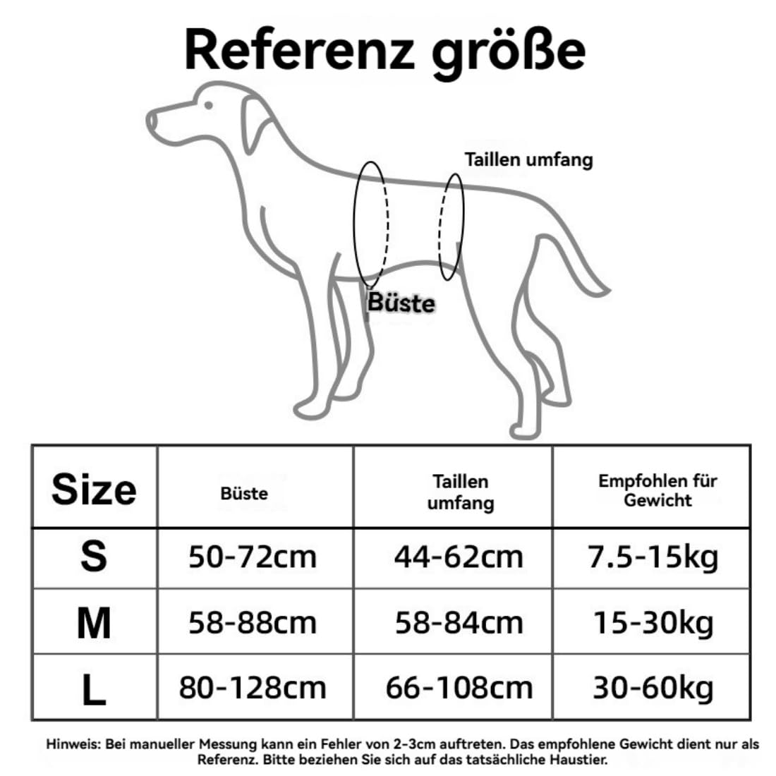 Mobilitätsgeschir, Hundegeschirr 3-60 Kg für Mittelgroße Große Mittel Hunde, Anti-Zieh-Geschirr, Verstellbares Sicherheitsgeschirr für Hunde mit Mobilitätseinschränkungen (L)