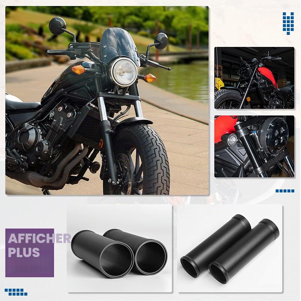 Housse Anti-poussière pour Fourche supérieure Avant inférieure en Aluminium pour Moto Gators Bottes Amortisseur Compatible avec Rebel CMX 500 CMX 300 Rebel 500 CMX300 (1 Jeu)