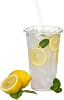 100 Sets (16oz) Disposable Crystal Clear Plastic Cups with Flat Lids and Straws