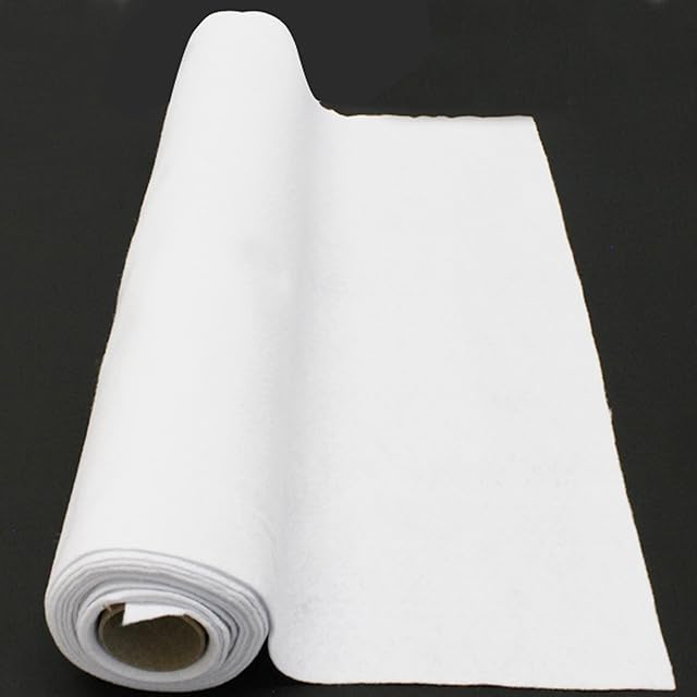 Bright Ideas Texture Sheet Supplied Textile Fabrics DIY Craftwork Sewing Patchwork, Arts and Crafts, Roll, White Colour 45cm x 2.5m, 1.4mm Soft Thick Felt, Wool & Synthetic