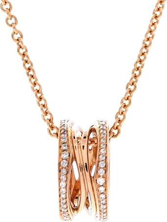 Pre-Loved B.Zero1 Open Design Legend Zaha Hadid Pendant Necklace 18K Rose Gold with Diamonds, Rose Gold