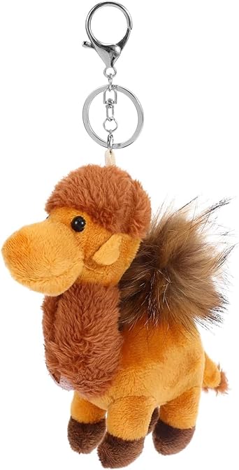 QianShi Plush Camel Keychain Bag Charms Cute Stuffed Animal Pendant Keyring Accessories for Purse Handbag Backpack Decorations