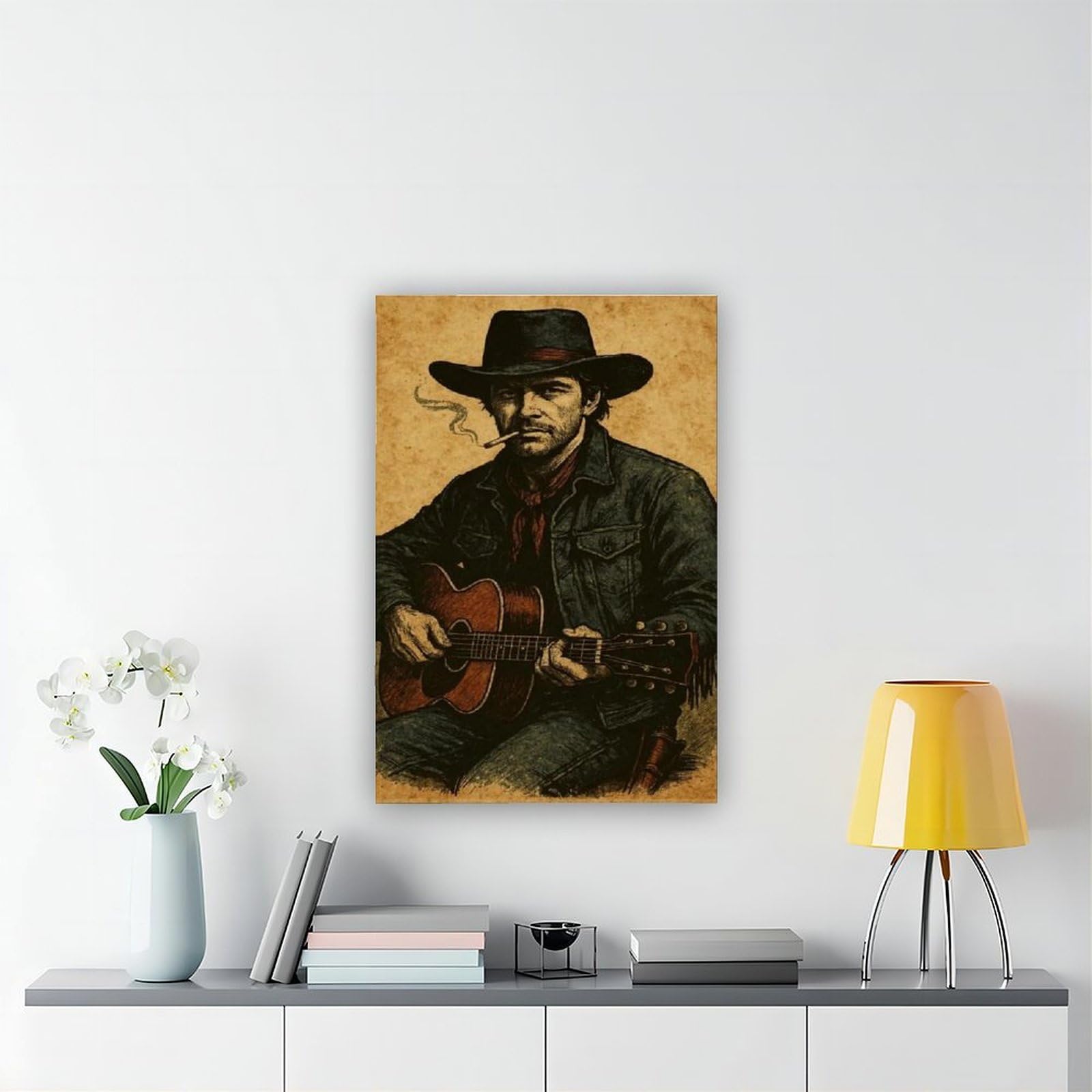 Poster artistico retrò con musica country (2) su tela, decorazione artistica da parete per soggiorno, camera da letto, 60 x 90 cm