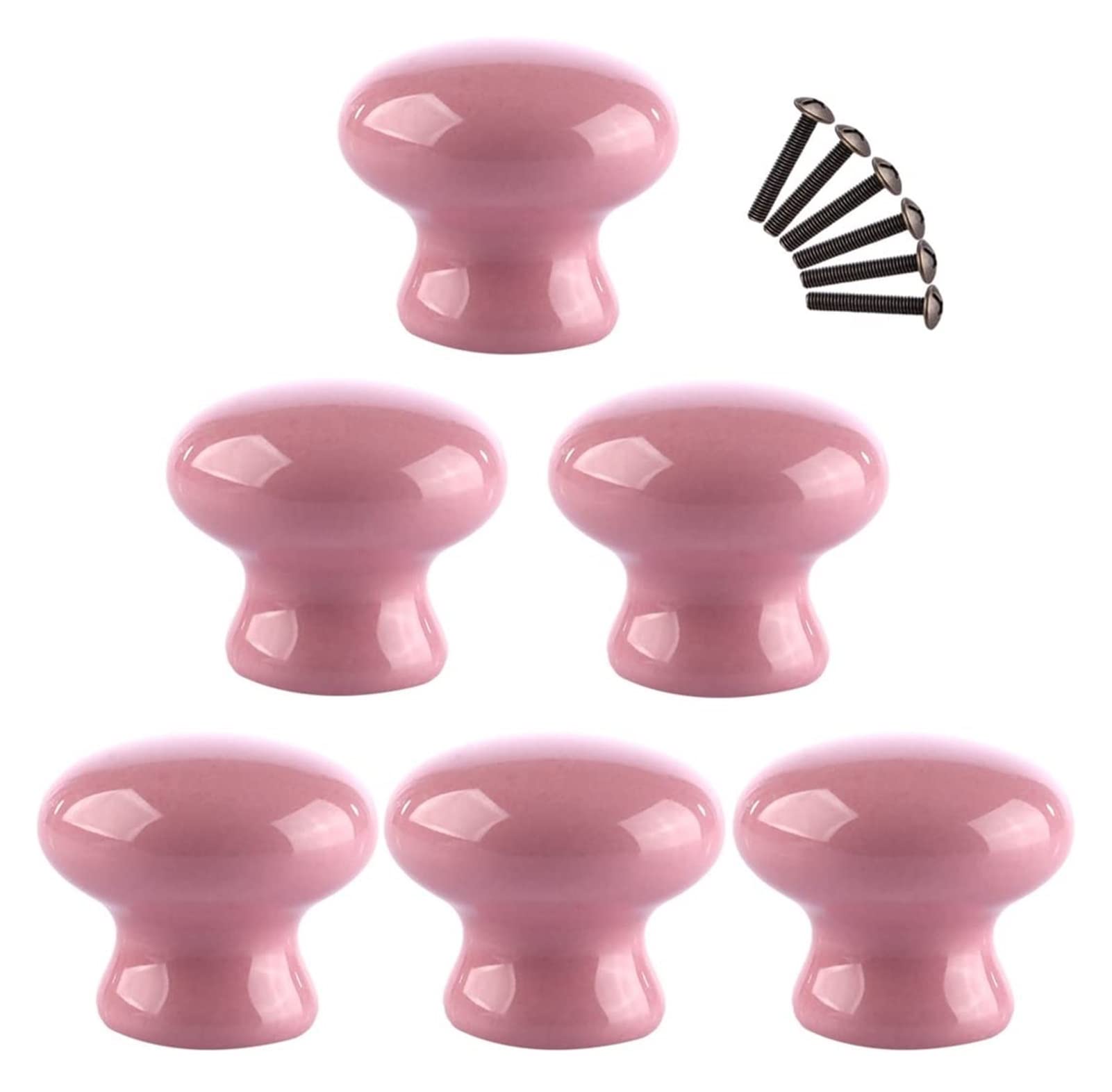Drawer Türschnalle m? Belware Ceramic, 6 pcs Round Simply m? Belkn? PFE Handle m? Collapse Fashion Ceramic Kids Porcelain Button for Shotgun Drawer Wardrobe and Other m? Bel (Color : Rosa) Handles