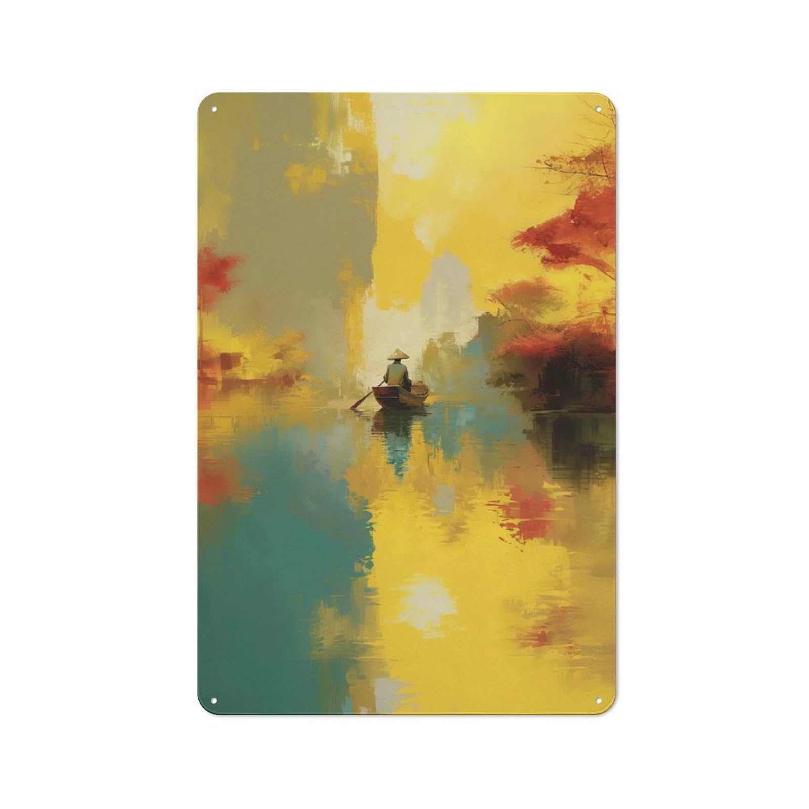 Junmoney Style-19 For Hobby Room Or Studio, Vietnamese Sunrise Retro Metal Sign 30X20cm, A Decorative Gift For A Newly Furnished Hobby Room And Studio