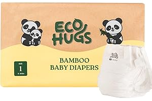 EcoHugs Bamboo Diapers Size 1: Ultra-Soft Baby Diapers for Sensitive Skin