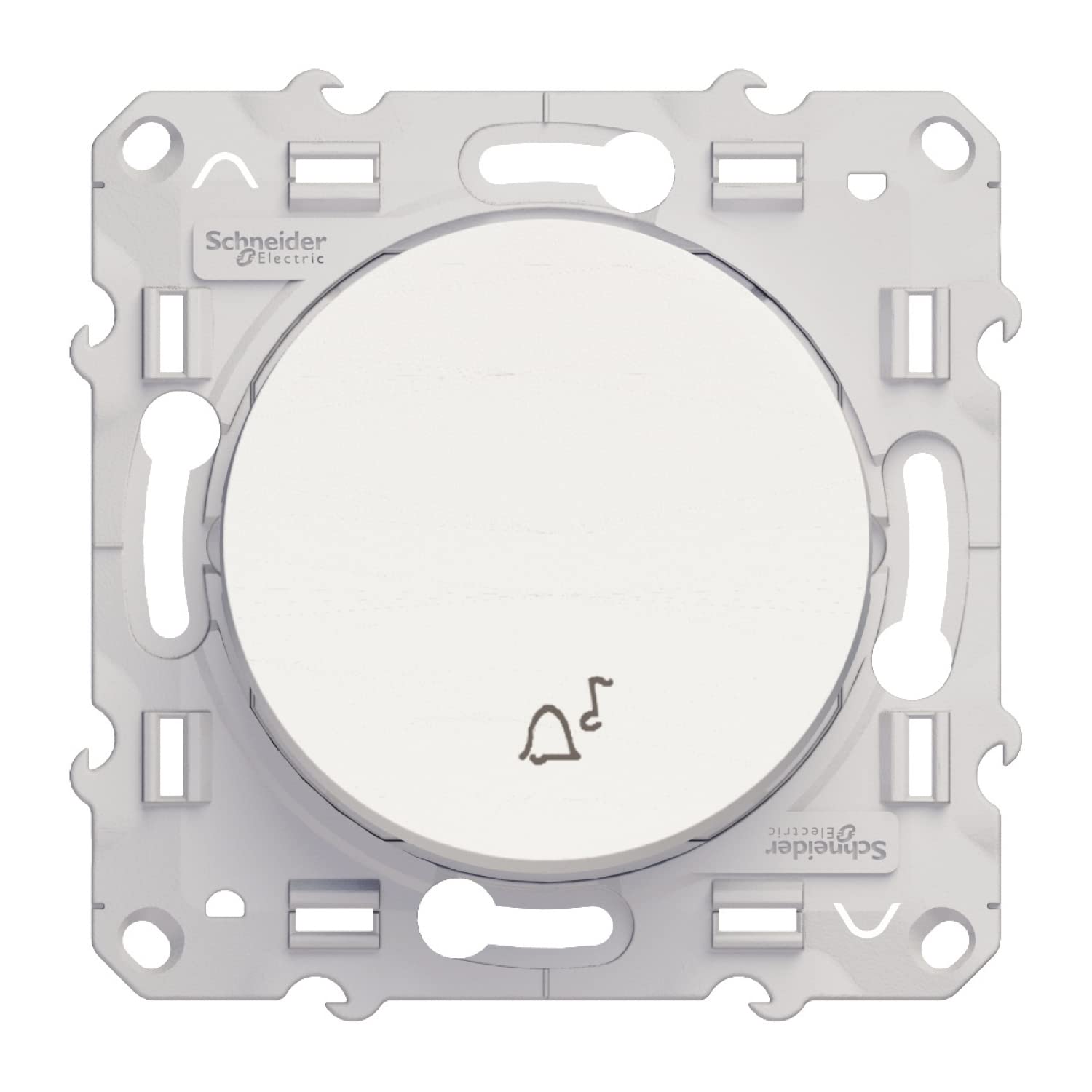 Schneider Electric S520246 Pulsador Símbolo Timbre, Blanco