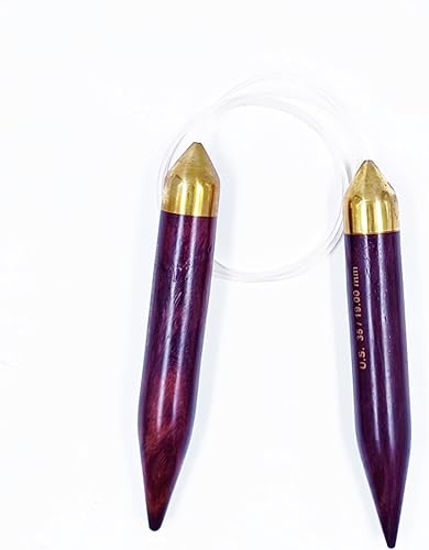 Miniatura 4 de Agujas de tejer circulares de palisandro con cordón de nailon de 32 pulgadas  La elección perfecta de la cabeza de punto (US 10 6 00 (mm))
