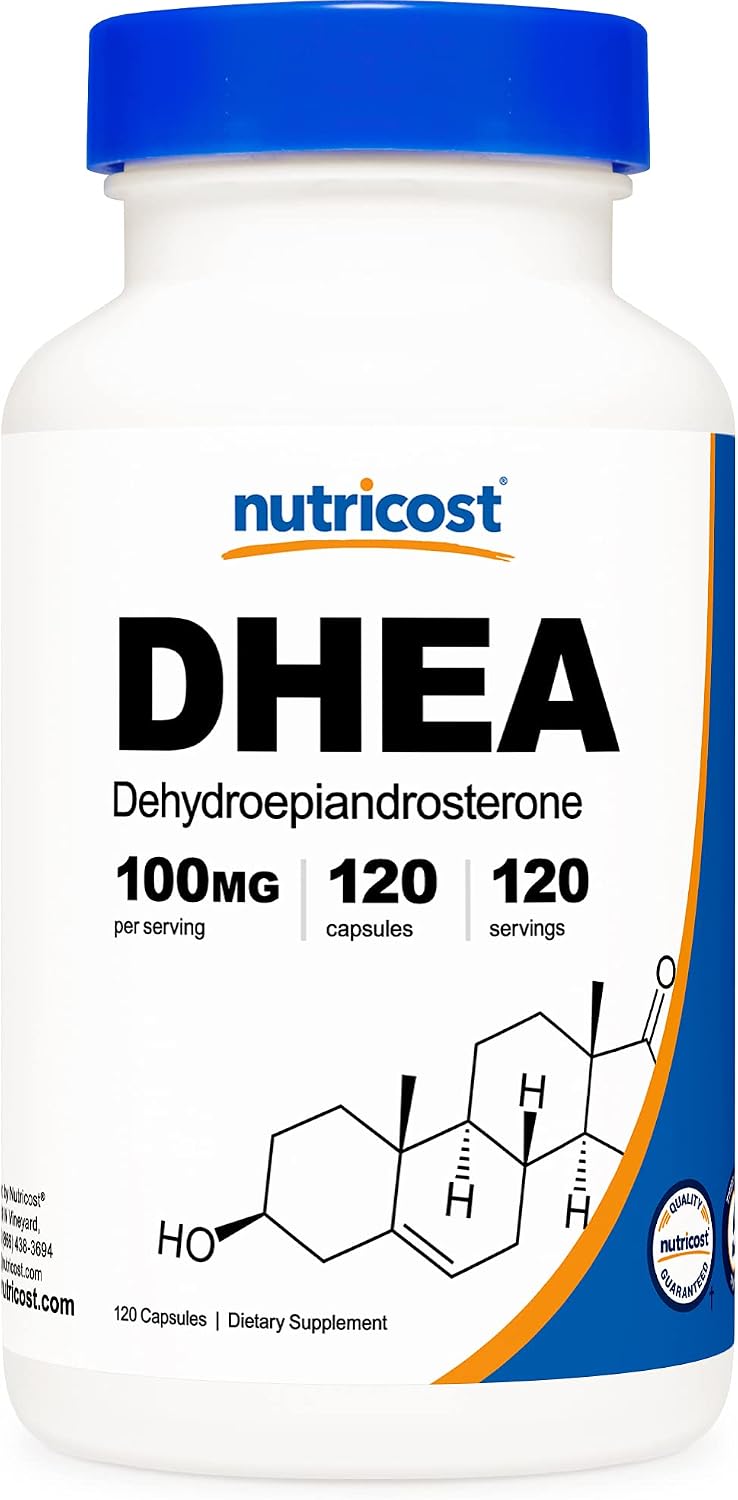 Nutricost DHEA 100mg, 120 Capsules - Gluten Free, Soy Free, Non-GMO, Supplement