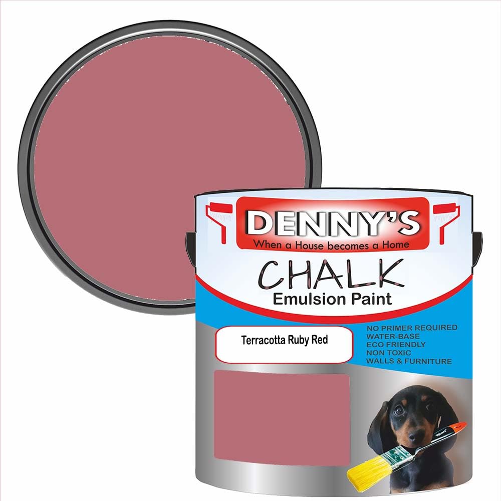 Premium Interior Wall & Furniture Chalk Paint – Terracotta Ruby Red – Rich Matt Finish, Durable & Washable, Low Odour, Ideal for Living Rooms, Bedrooms & Hallways (250ML Tin)