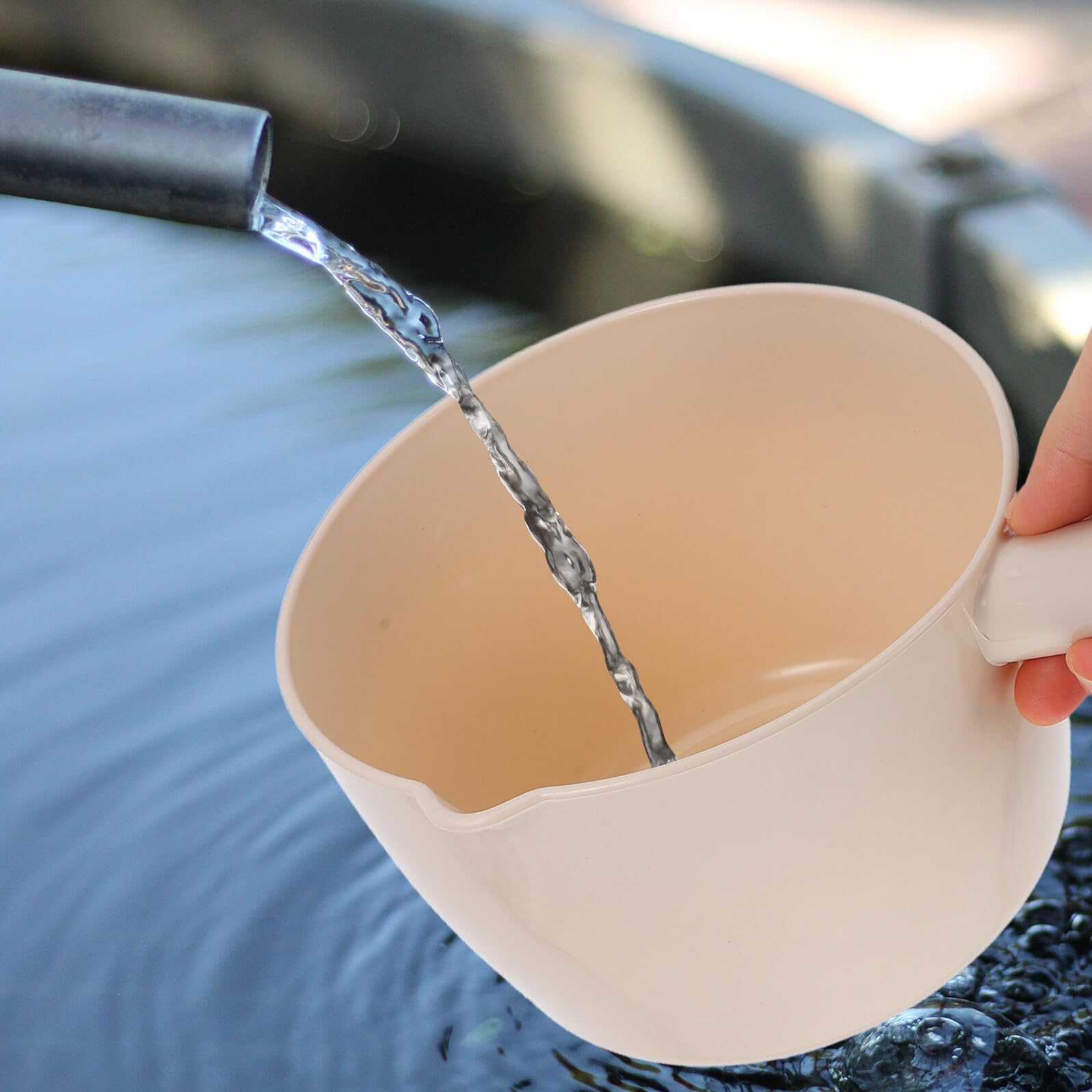 iplusmile 2 Cucharones de Plástico Pp Estilo Japonés para Cocina, Gran Capacidad y Diseño Práctico, Resistentes y Duraderos para Uso Hogar