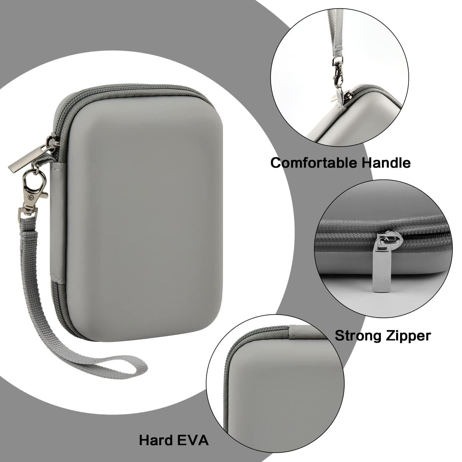OHEDMEH POPOH-81 | Grauer Organizer, Platz für Fotopapier, USB-Kabel und kleines Zubehör, Schulprojekte, Partys und Ausflüge – nur Box