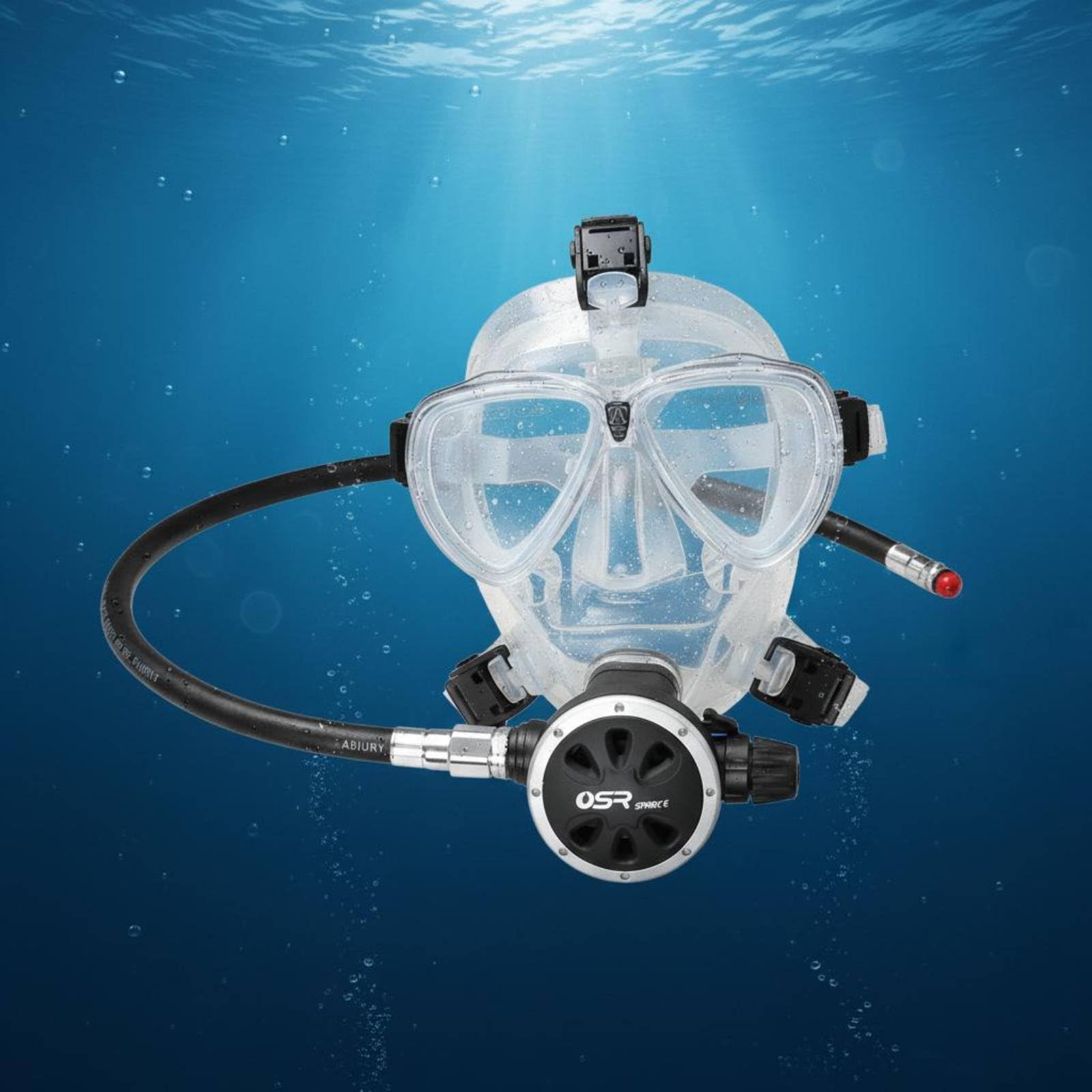 Maschera Facciale Subacquea Maschera Integrale Scuba Visiera Sub Schermo Facciale per Immersione con Lenti in Vetro Temperato E Gonna in Silicone per
