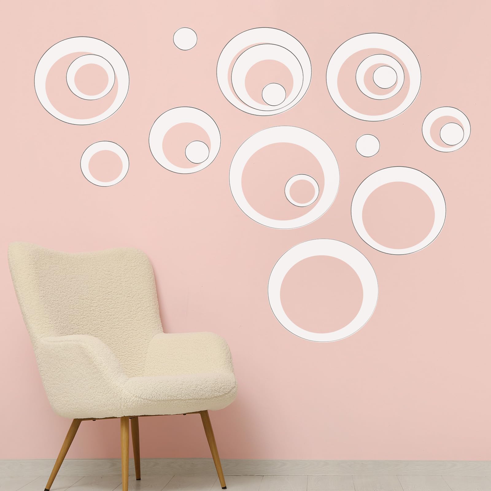 Autocollants muraux ronds acrylique pour mur vide et sombre