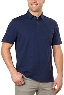 IZOD Men's Polo Shirts Short Sleeve Cotton Slub Casual Shirt (3XL, Navy Blue)