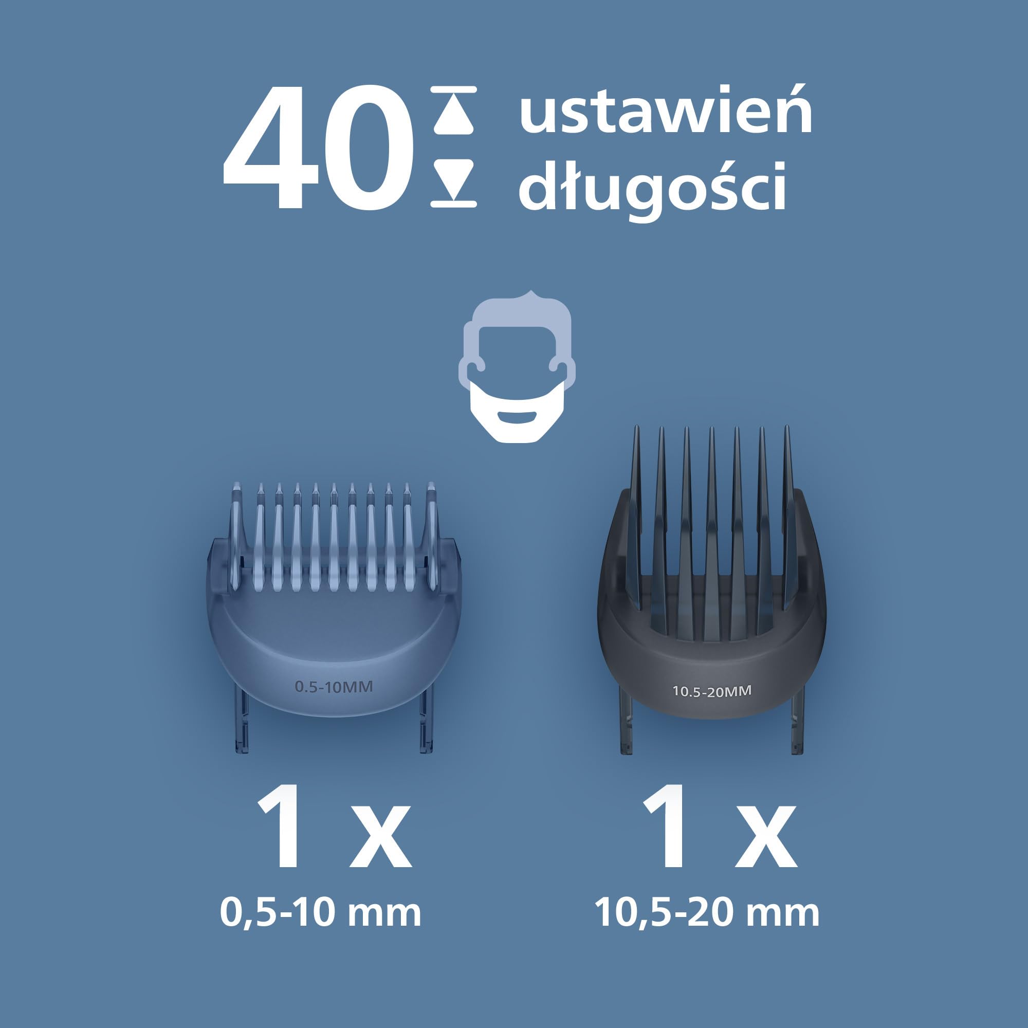 Trymer do brody Philips z serii 3000 – samoostrzące się metalowe ostrza, 40 ustawień, nasadka Lift&Trim, 100% wodoodporności, wskaźnik naładowania baterii, zasilanie przez USB, model BT3660/15