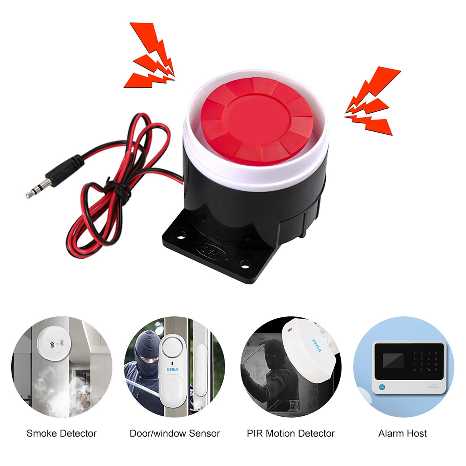 Syrena alarmowa Yosoo mini, prąd stały, 12 V, system alarmowy, 110 dB