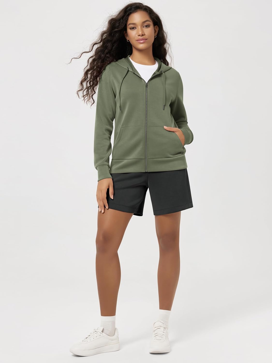 ODODOS Women's Modal Soft Full-Zip Hoodies Casual Relaxed Fall Outfit Hooded Jacket with Pockets - Image 4