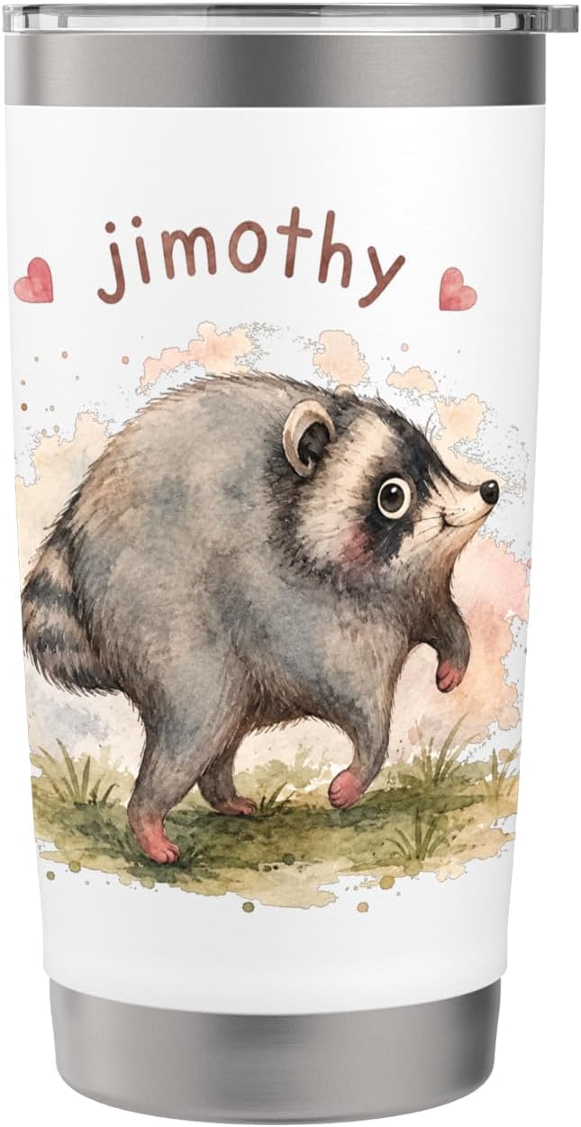 Jimothy the Unique Racoon Stainless Steel Insulated Tumbler image 3