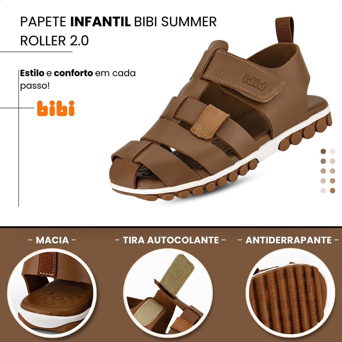 Sandália Infantil Bibi Summer Roller 2.0 Marrom em promoção! Veja a oferta e mais achadinhos de Sandálias & Chinelos Infantis 3 Hoje é o melhor dia para comprar Sandália Infantil Bibi Summer Roller 2.0 Marrom com aquele preço maroto! Promoção! Aproveite a oferta! 3