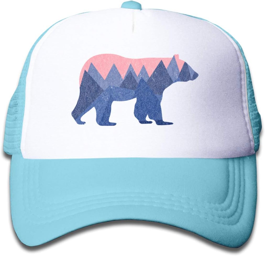 Toddler Trucker Hat, Snapback Bear Mountain Kids Mesh Baseball Cap for Boys and Girls 2-6 Year Old