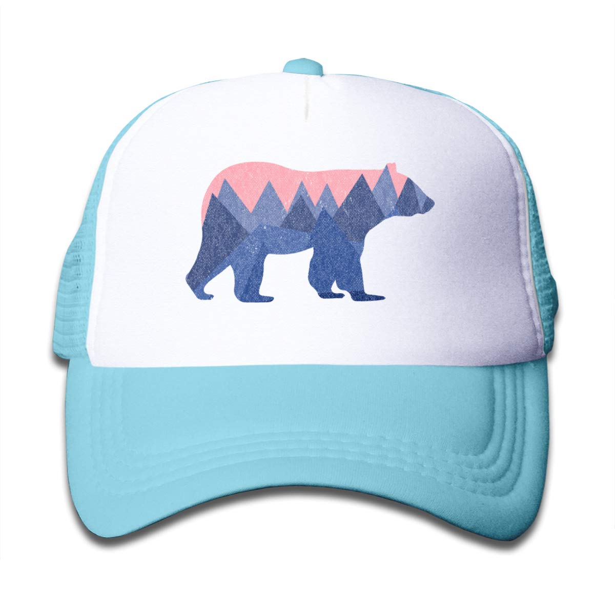 Toddler Trucker Hat, Snapback Bear Mountain Kids Mesh Baseball Cap for Boys and Girls 2-6 Year Old