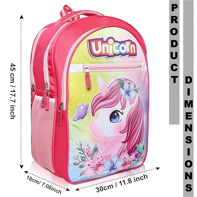 Image of Stylbase Kid School Backpack Bag for Girls and Boys | Ideal School Picnic Travel & Travelling Bag |17 Inches 4 Compartments, Water-Resistant Multipurpose for Kids