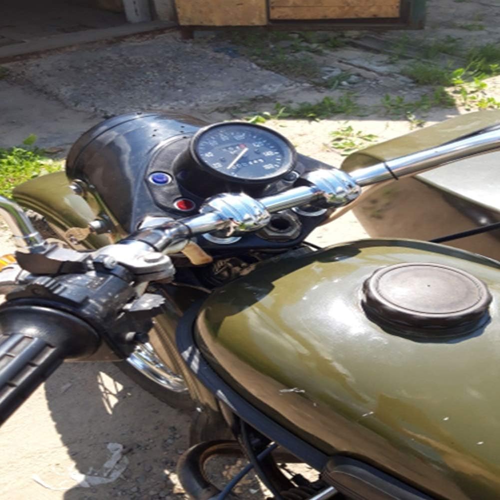 Pair Retro Handlebar Risers Motorcycle 1'' 25mm Custom Bars Clamps for Chopper Cafe Racer (Silver)