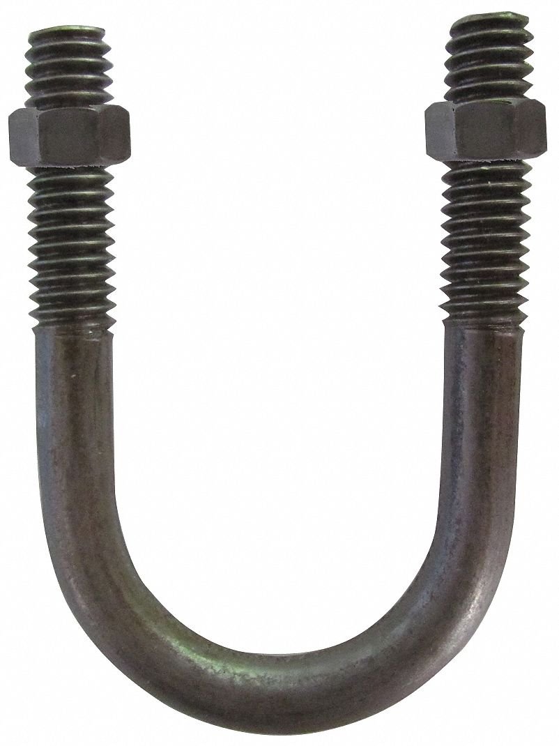 3/8"-16 x 1-1/4" Pipe Size Plain 304 SS U-Bolt, 10 pk.