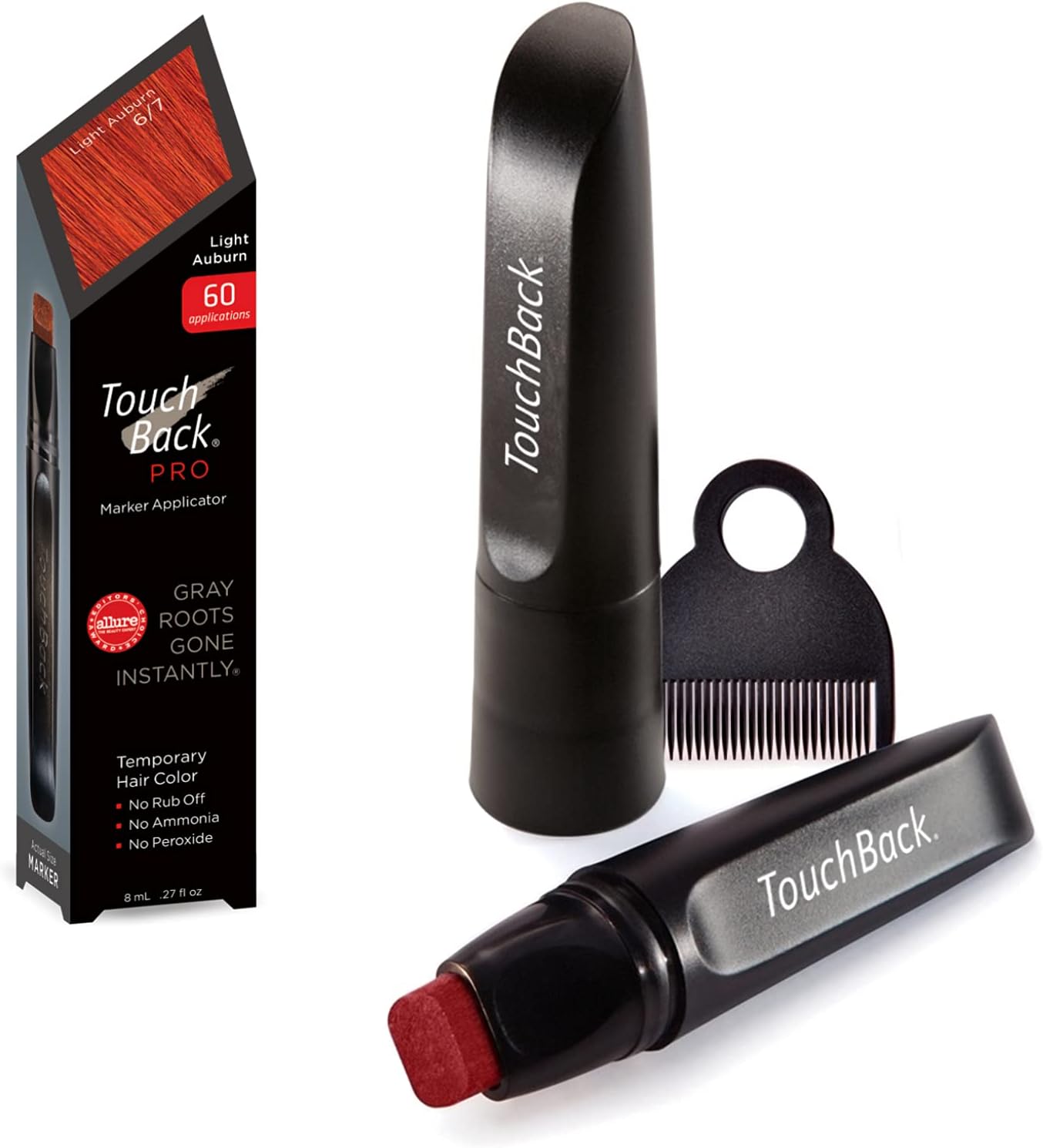 TouchBack PRO Gray Root Touch Up Marker Applicator - Real Hair Color Light Auburn