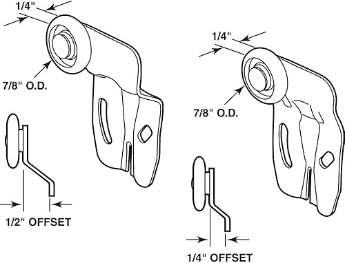 Miniatura 2 de Prime-Line N 7531 - Kit de rodillos para puerta corrediza de armario, diámetro de rueda de 78 pulgadas, borde convexo (redondo), construcción de