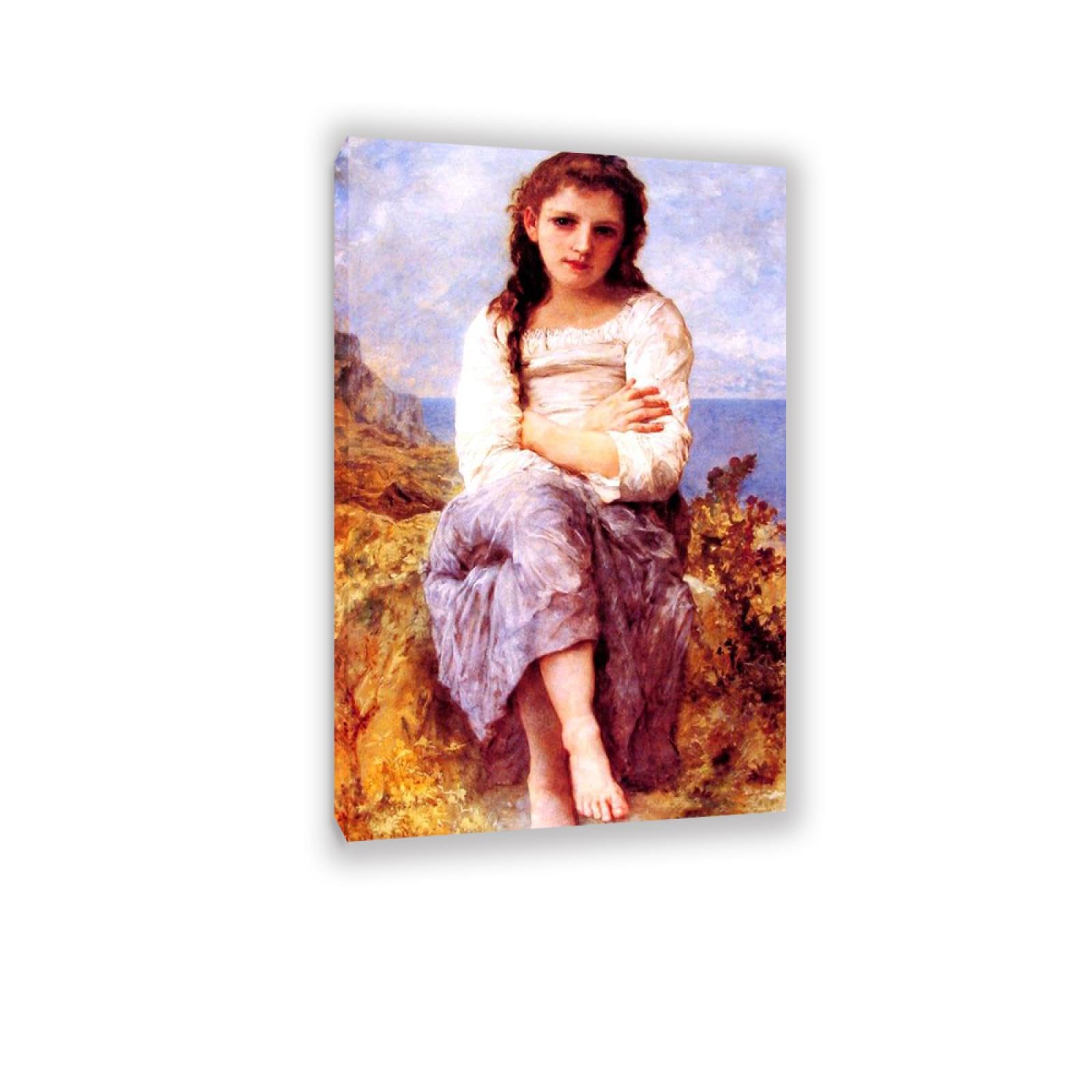 RXNHGJDS William-Adolphe Bouguereau Wall Art Far Niente Fine Art Portrait Wall Painting Aesthetic Wall Decor for Living Room Bedroom Bathroom Home Decor 110x70cm Inner frame