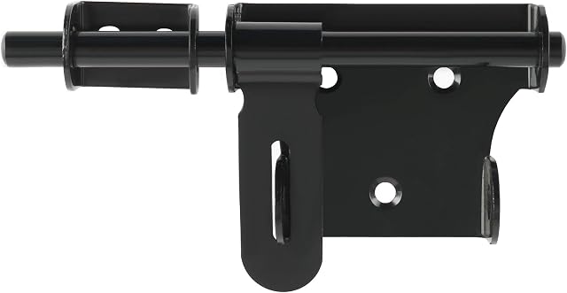 Sayayo Gate Latch Bolt Lock, Gate Locks for Wooden Gates Garden Shed Locks, 6-Inch Stainless Steel Matte Black, EMS350U-B