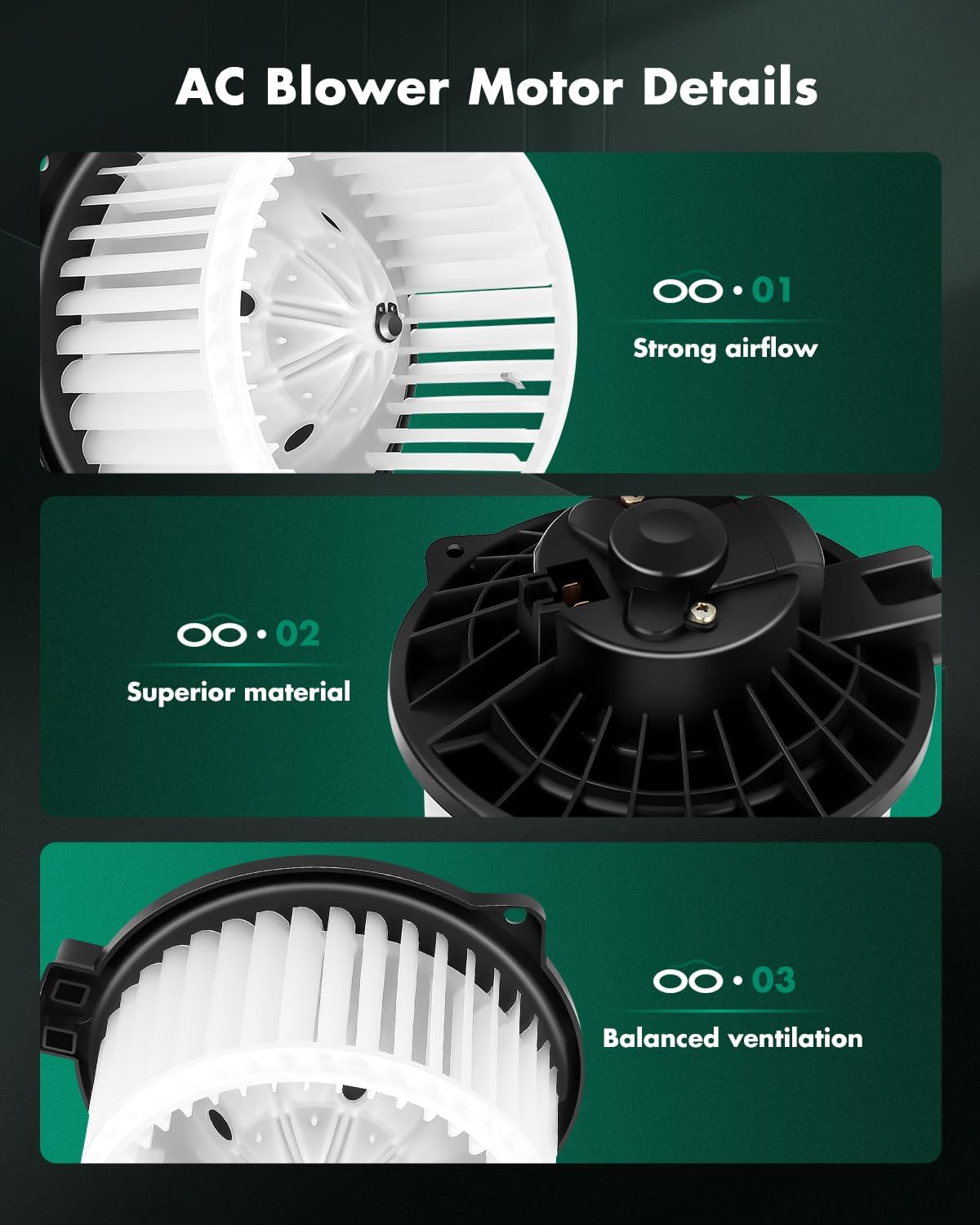 SCITOO HVAC Heater Blower Motor with Fan Cage Front/Rear 700054 For Toyota For Camry 2002-2006,For Toyota For Sienna 2004-2006