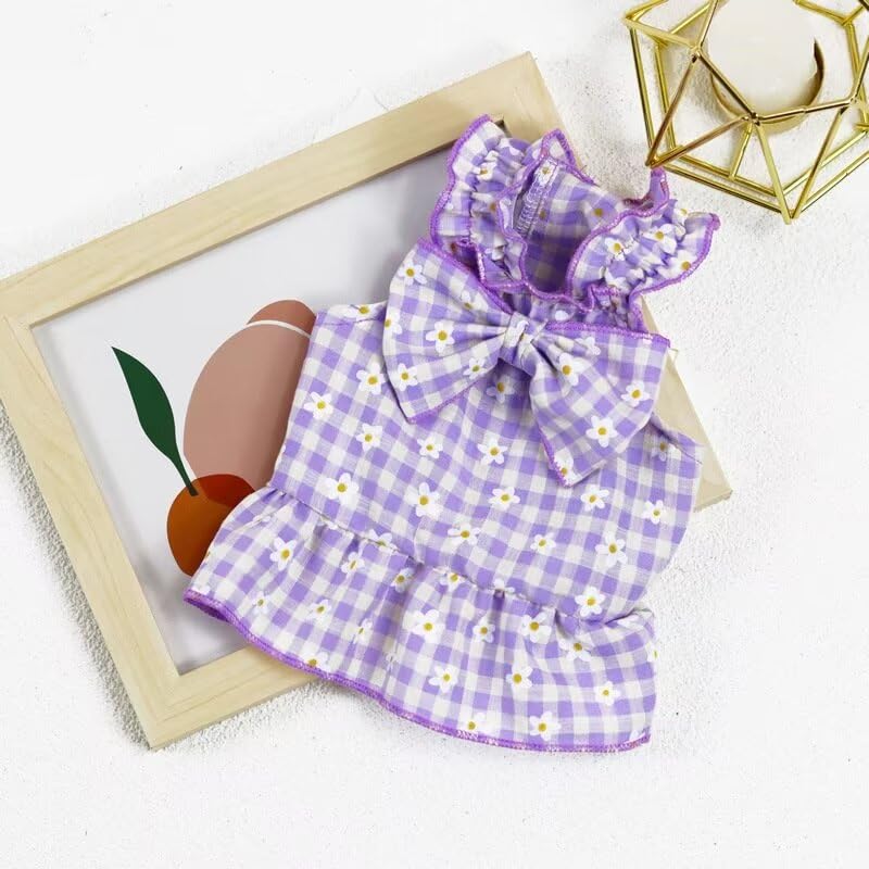 Clopon Small Dog Harness Dress for Puppy Cute Clothes Dogs Quinceañera Pink Tutu Dresses Ropa para Perros Pequeños XS